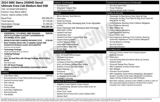 Used 2024 GMC Sierra 2500 Denali Ultimate AWD/4WD image 16