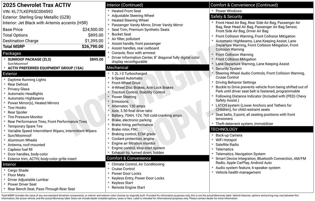 Certified 2025 Chevrolet Trax ACTIV w/ Sunroof Package FWD image 34