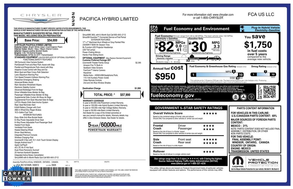 Used 2022 Chrysler Pacifica Limited w/ Uconnect Theater Family Group image 4