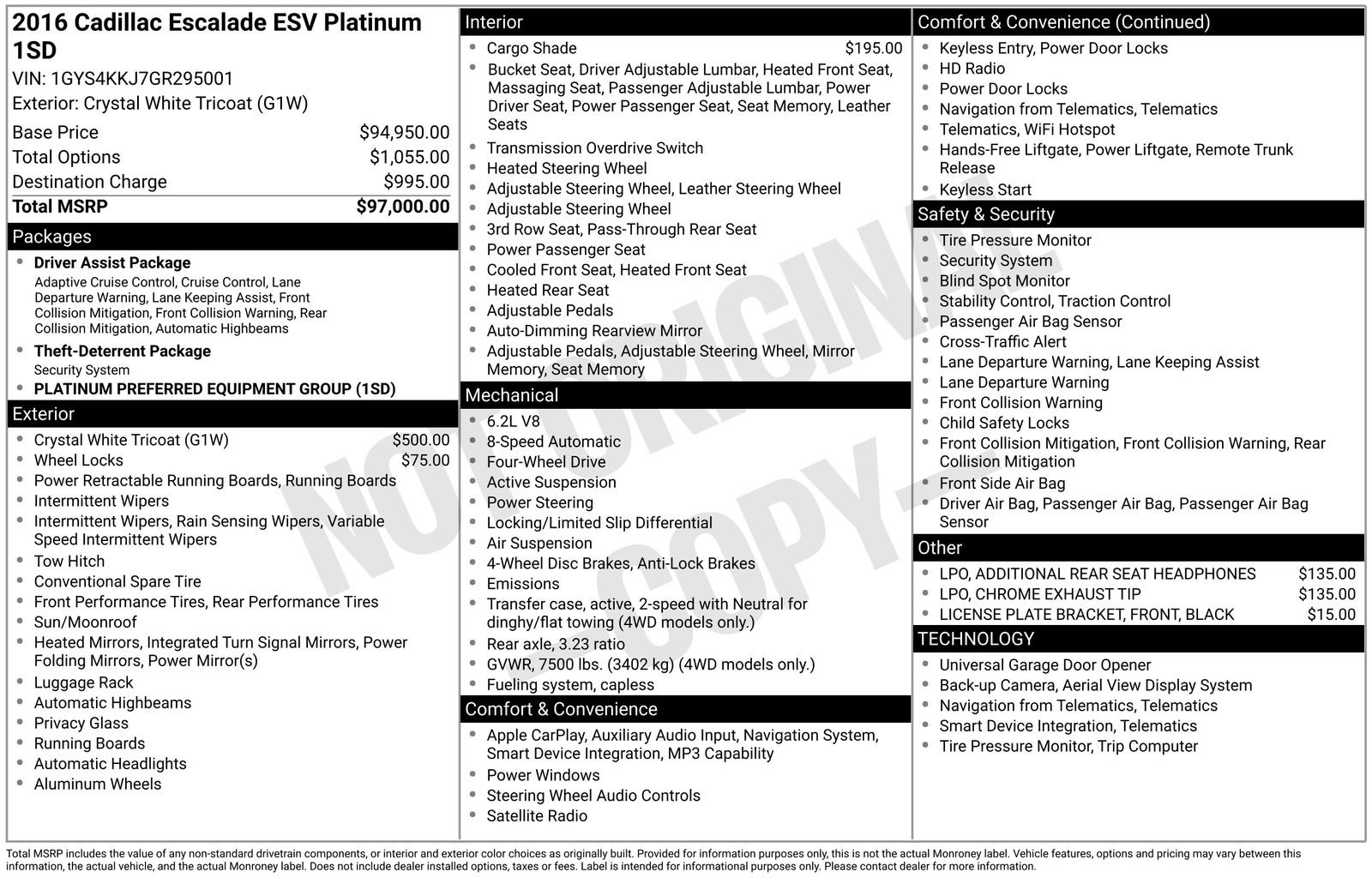 Used 2016 Cadillac Escalade ESV Platinum AWD/4WD image 6
