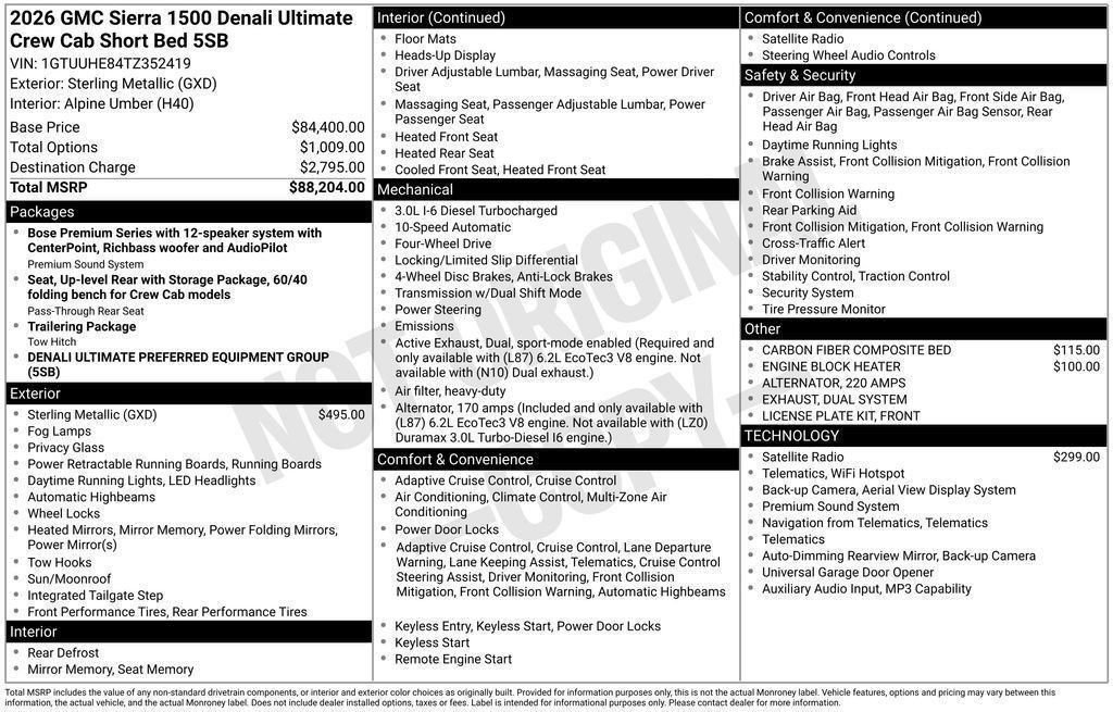 New 2026 GMC Sierra 1500 Denali Ultimate AWD/4WD image 44