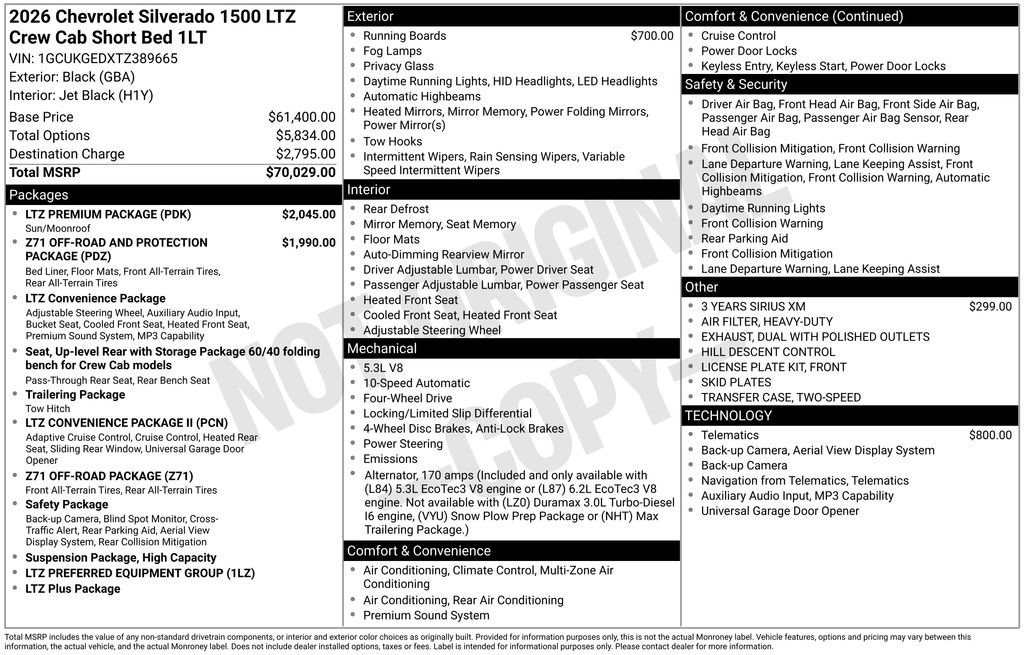 New 2026 Chevrolet Silverado 1500 LTZ w/ LTZ Premium Package AWD/4WD image 39