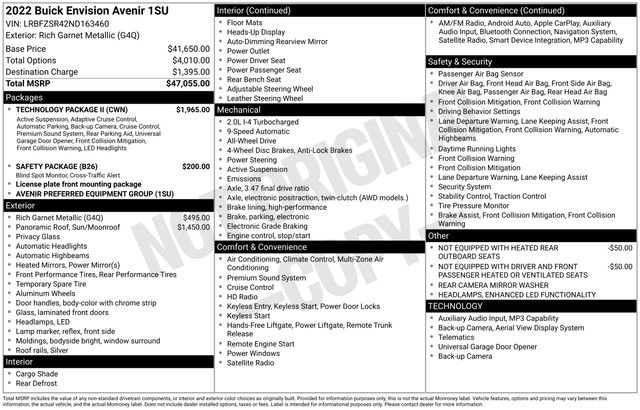 Used 2022 Buick Envision Avenir w/ Technology Package II image 5