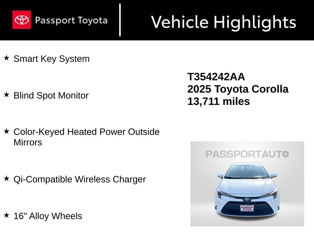 Certified 2025 Toyota Corolla LE w/ LE Premium Package FWD image 14