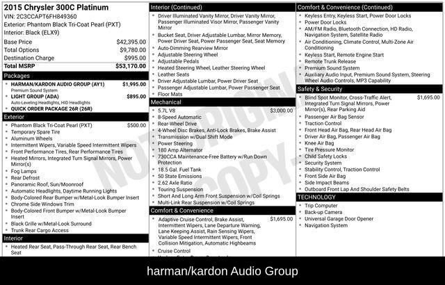 Used 2015 Chrysler 300 C Platinum w/ Harman/Kardon Audio Group image 9