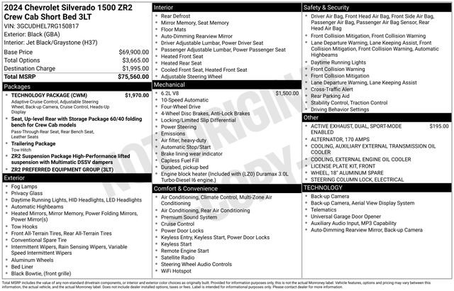 Used 2024 Chevrolet Silverado 1500 ZR2 w/ Technology Package AWD/4WD image 69
