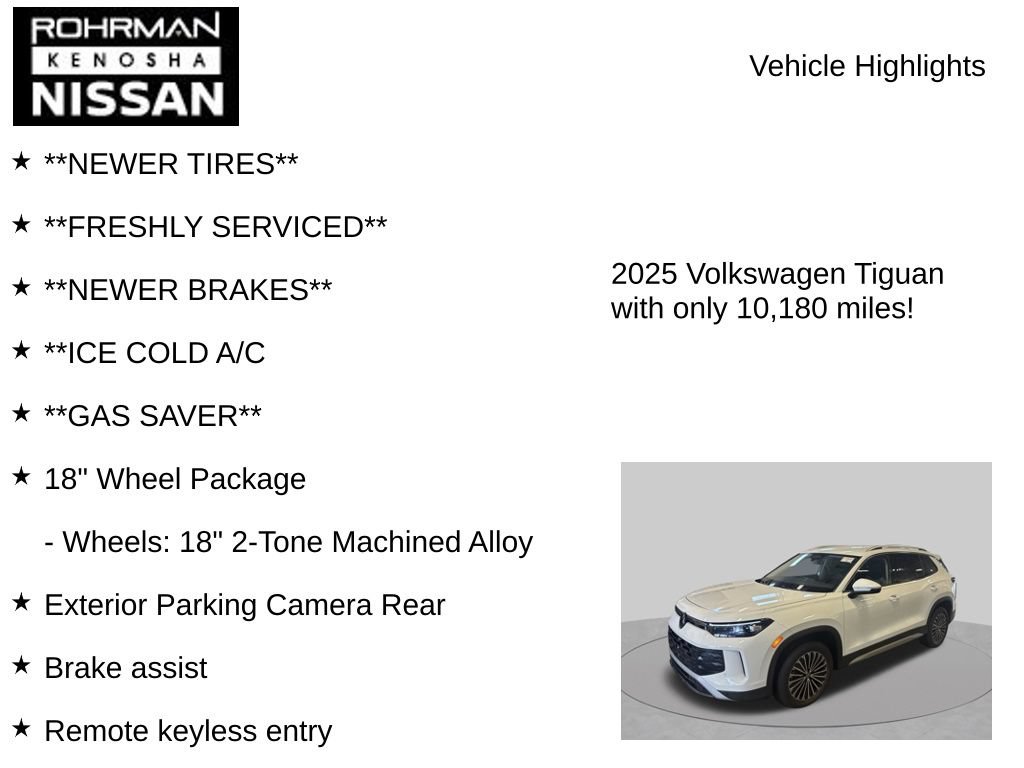 Used 2025 Volkswagen Tiguan S w/ 18" Wheel Package AWD/4WD image 7