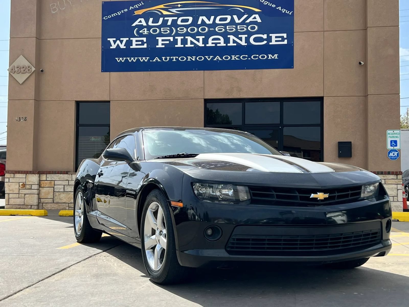 Used 2015 Chevrolet Camaro LT w/ Silver Rally Stripe Package RWD image 1