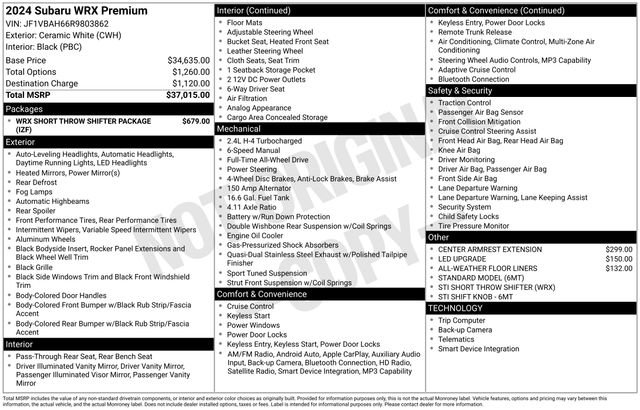 Used 2024 Subaru WRX Premium image 7