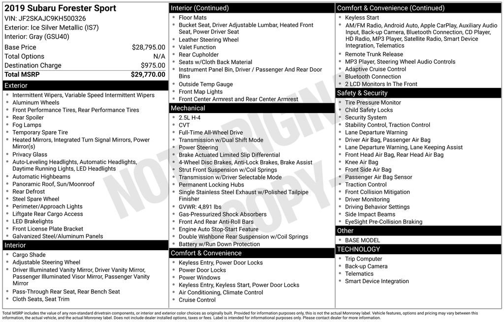 Used 2019 Subaru Forester Sport image 32