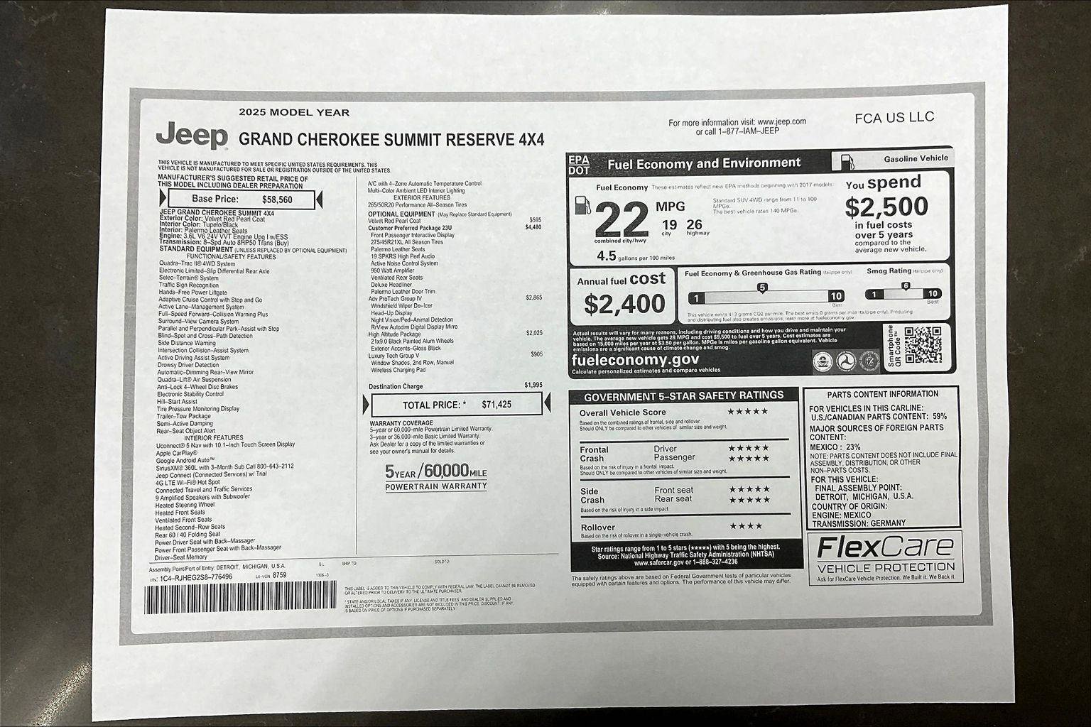 New 2025 Jeep Grand Cherokee Summit image 14