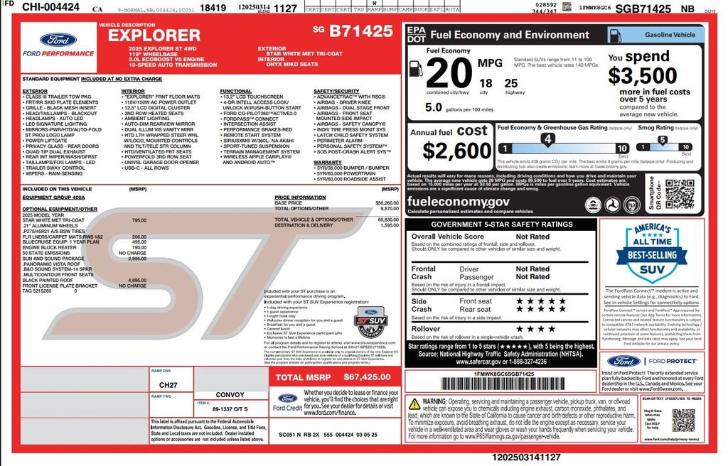 Used 2025 Ford Explorer ST w/ Sun And Sound Package AWD/4WD image 4