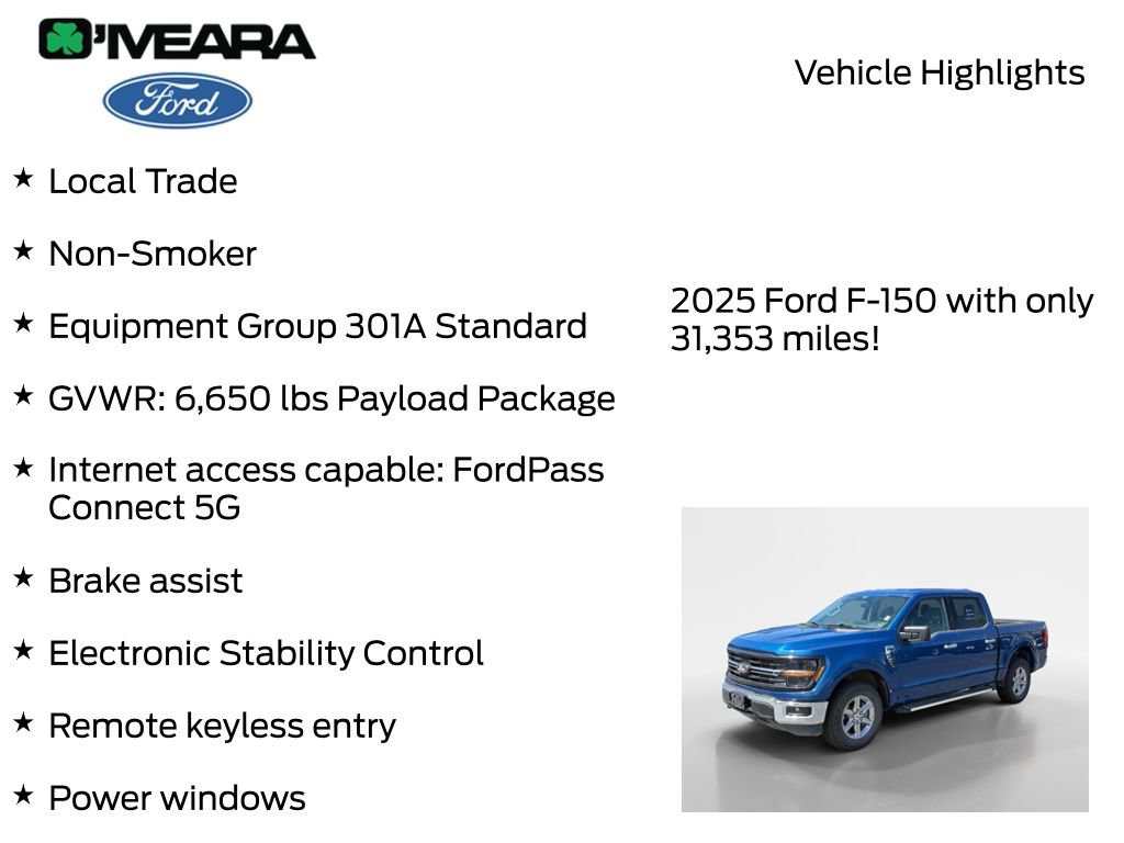 Used 2025 Ford F150 XLT w/ Equipment Group 301A Standard AWD/4WD image 7