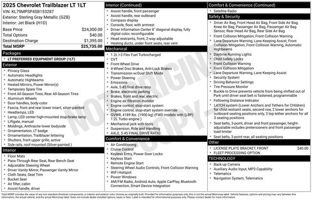 Used 2025 Chevrolet TrailBlazer LT image 2