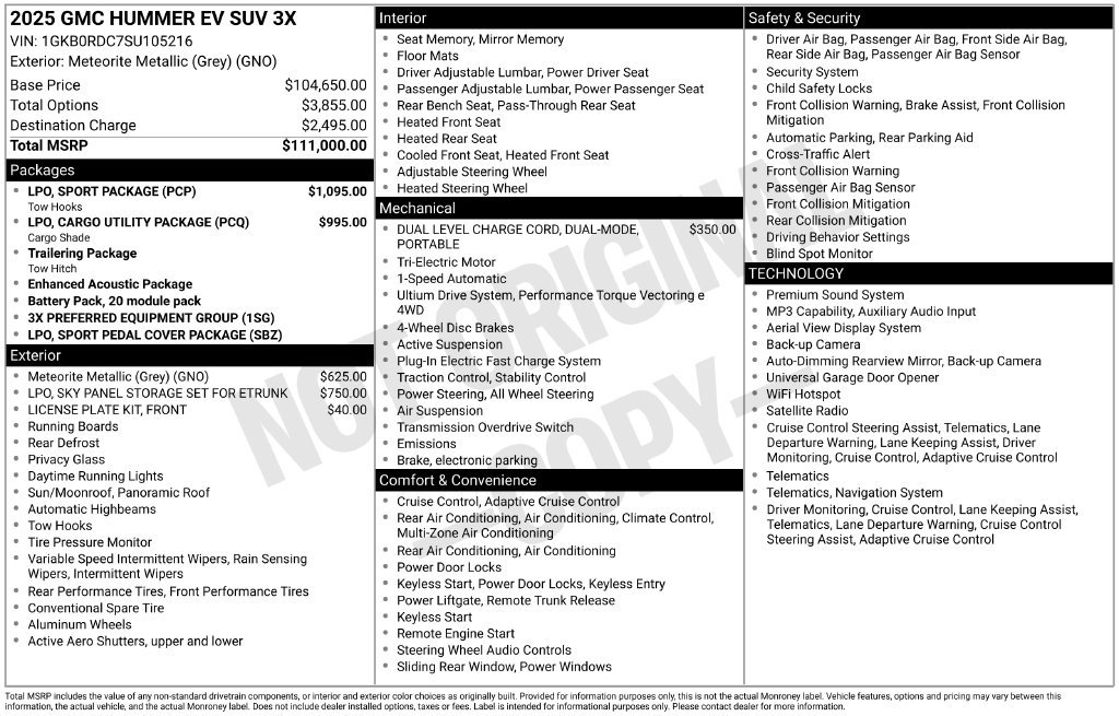 Used 2025 GMC Hummer EV 3X w/ LPO, Sport Package AWD/4WD image 12