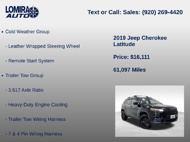 Used 2019 Jeep Cherokee Latitude w/ Comfort & Convenience Group AWD/4WD image 14