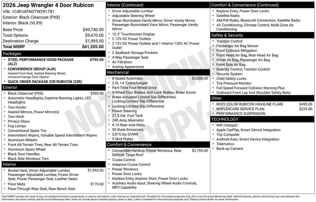 New 2026 Jeep Wrangler Unlimited Rubicon AWD/4WD image 9