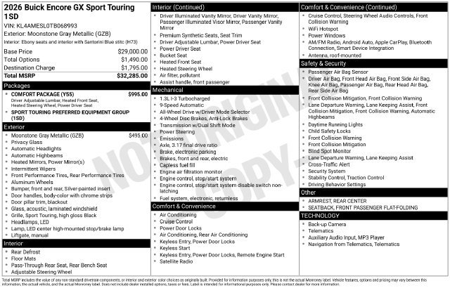 New 2026 Buick Encore GX Sport Touring w/ Comfort Package AWD/4WD image 37