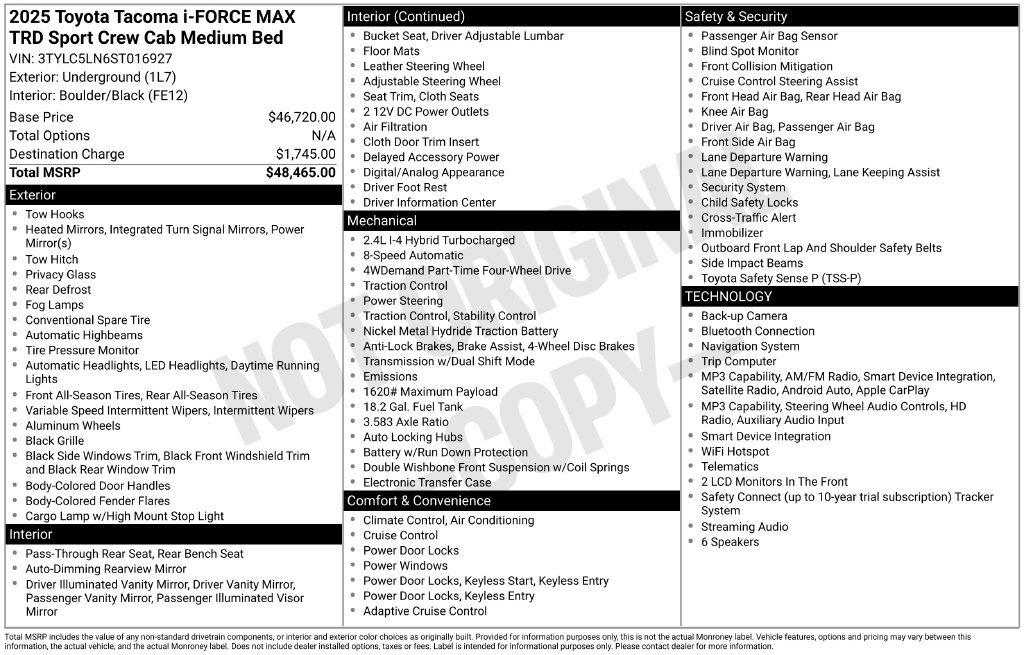 Used 2025 Toyota Tacoma TRD Sport AWD/4WD image 32