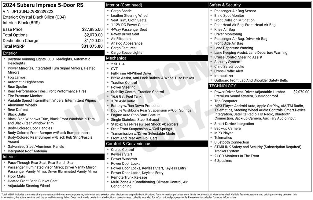 Certified 2024 Subaru Impreza RS AWD/4WD image 53