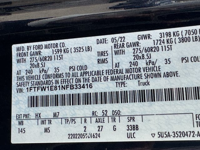 Used 2022 Ford F150 XLT w/ Equipment Group 302A High AWD/4WD image 33