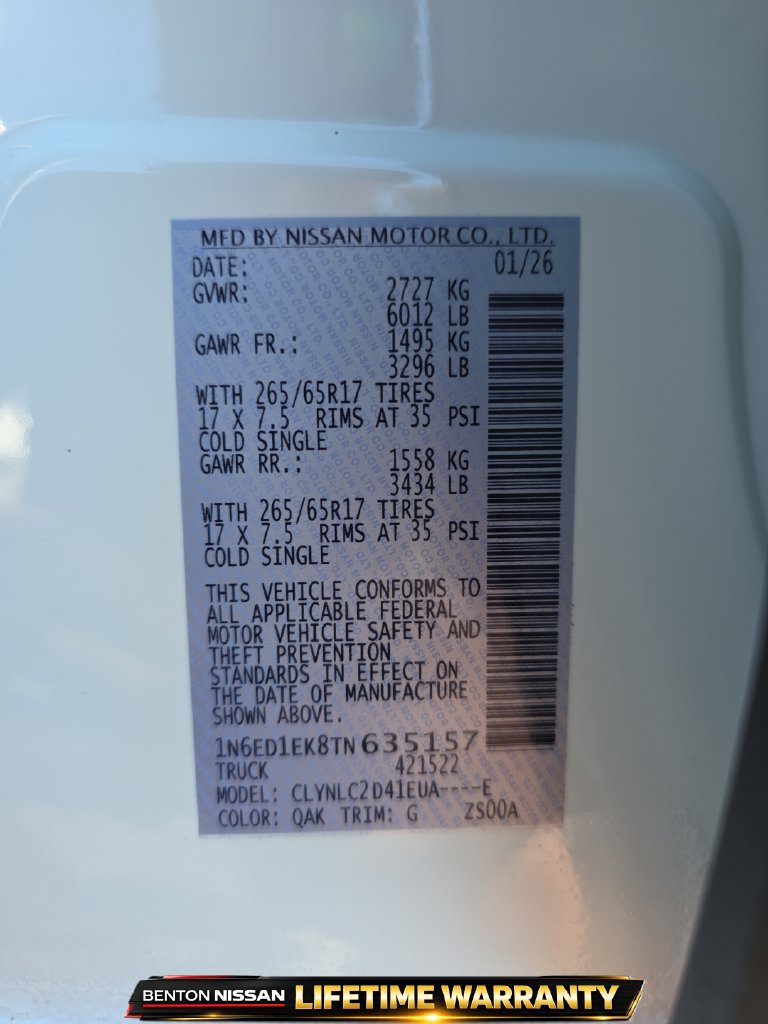 Certified 2026 Nissan Frontier SV w/ SV Convenience Package AWD/4WD image 17