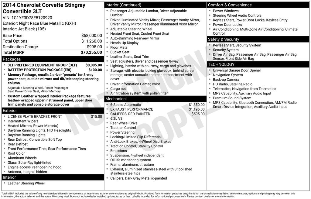 Used 2014 Chevrolet Corvette Stingray Convertible w/ 3LT Preferred Equipment Group RWD image 17