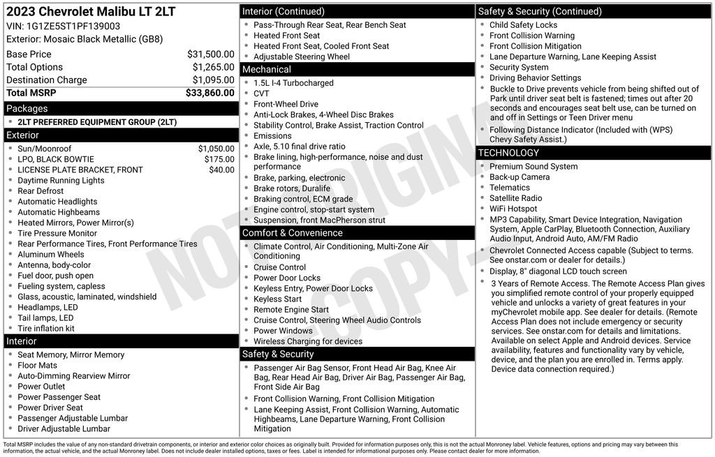 Used 2023 Chevrolet Malibu LT FWD image 6