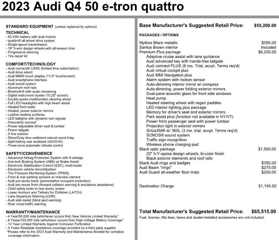 Used 2023 Audi Q4 e-tron Premium Plus w/ Premium Plus AWD/4WD image 3