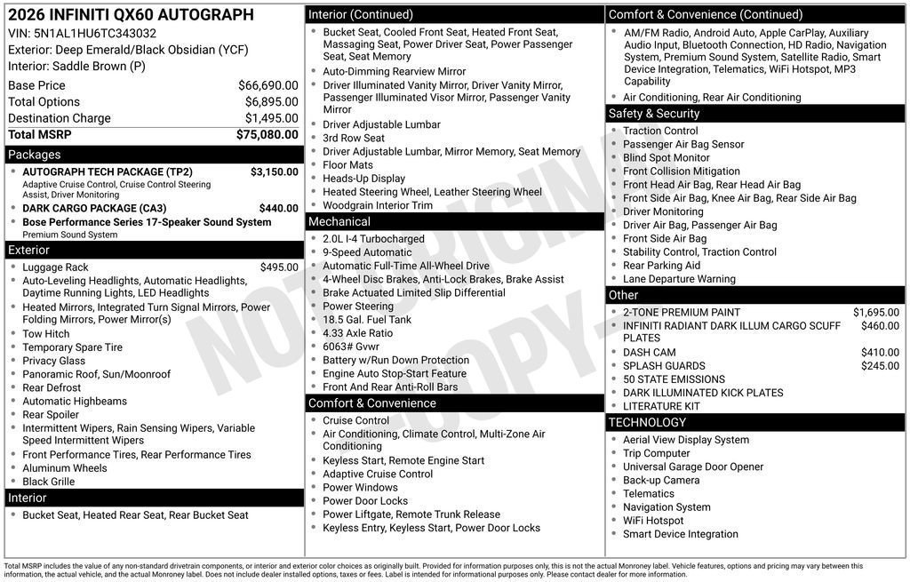 New 2026 INFINITI QX60 Autograph w/ Autograph Tech Package image 10