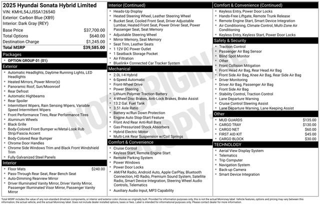 New 2025 Hyundai Sonata Limited image 20