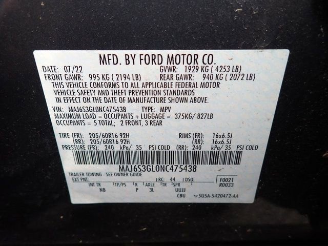 Used 2022 Ford EcoSport SE w/ Interior Protection Package AWD/4WD image 14