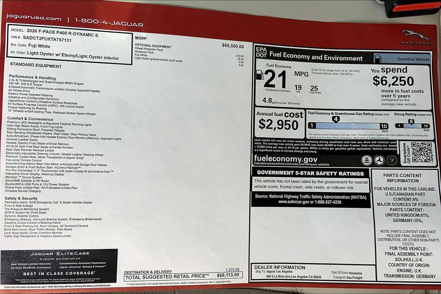 New 2026 Jaguar F-PACE R-Dynamic S image 11