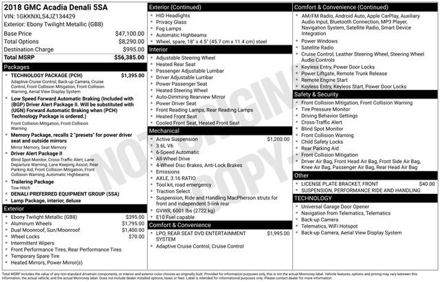 Used 2018 GMC Acadia Denali w/ Technology Package image 12