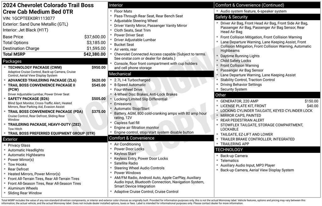 Used 2024 Chevrolet Colorado Trail Boss w/ Technology Package image 7