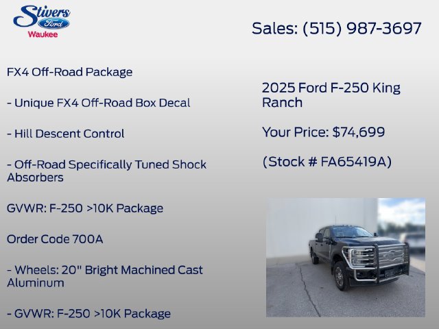 Used 2025 Ford F250 King Ranch w/ FX4 Off-Road Package AWD/4WD image 8