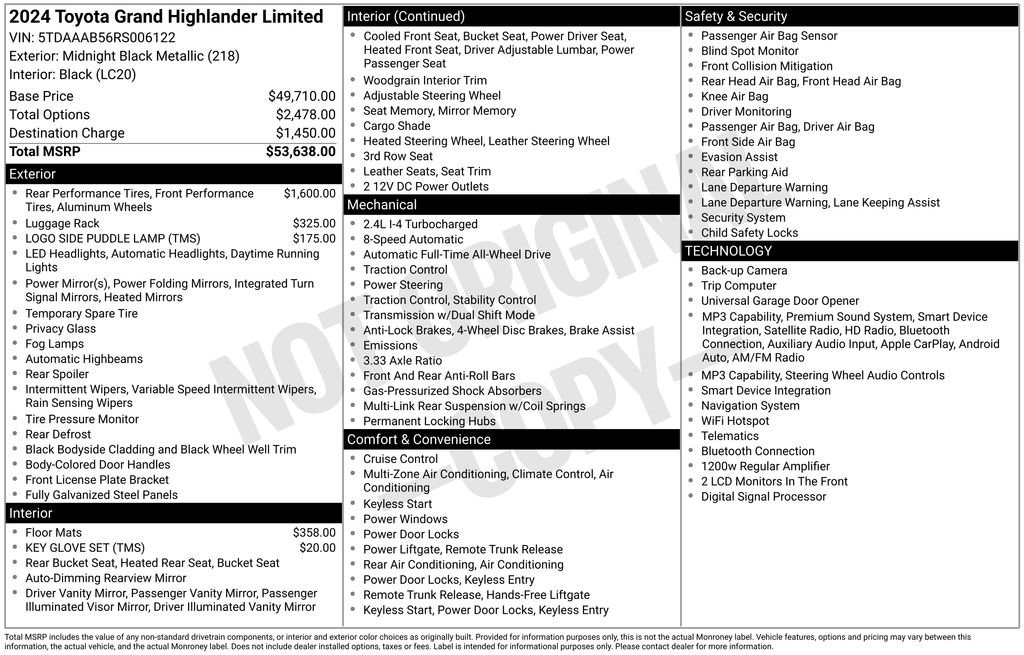 Used 2024 Toyota Grand Highlander AWD image 41