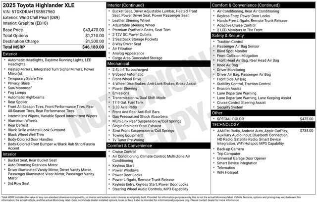 Used 2025 Toyota Highlander XLE FWD image 16