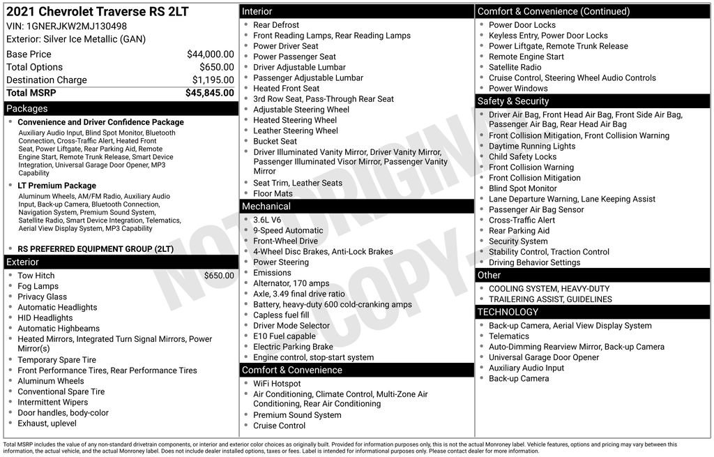 Used 2021 Chevrolet Traverse RS image 6