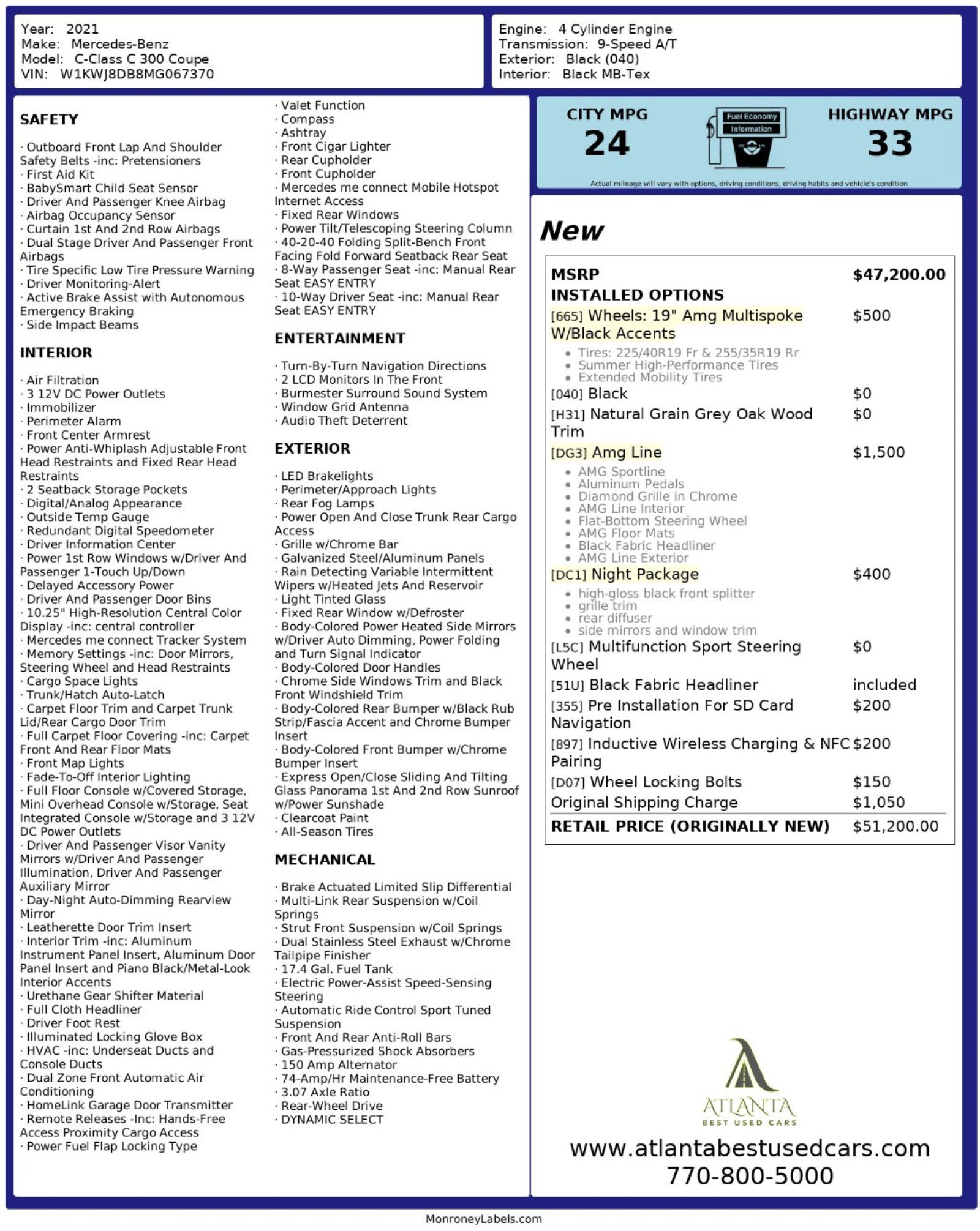 Used 2021 Mercedes-Benz C 300 Coupe w/ AMG Line image 50