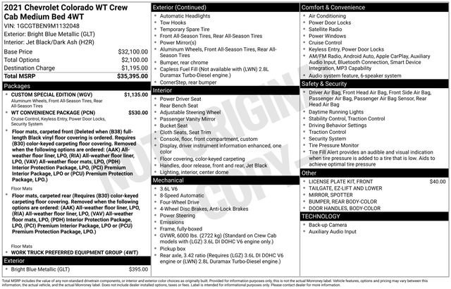 Used 2021 Chevrolet Colorado W/T w/ Custom Special Edition image 5