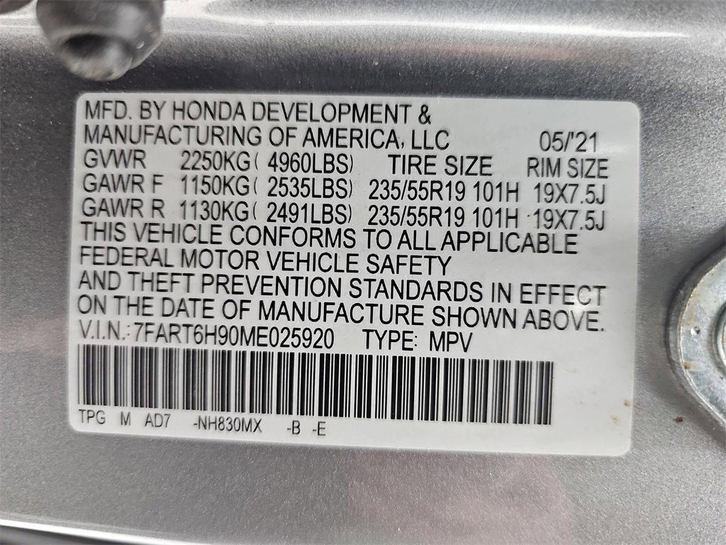 Certified 2021 Honda CR-V Touring image 50