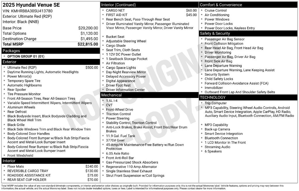 Certified 2025 Hyundai Venue SE FWD image 29