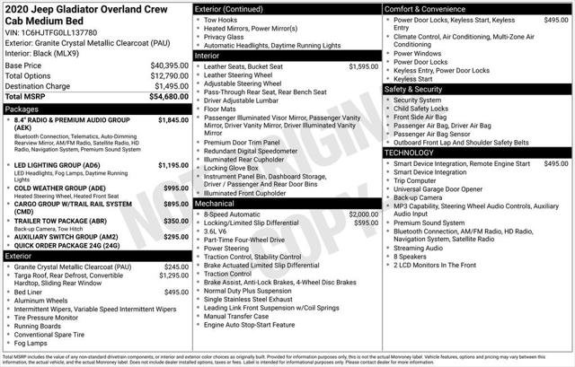 Certified 2020 Jeep Gladiator Overland AWD/4WD image 5