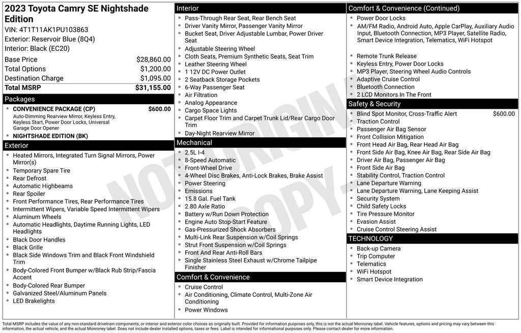 Used 2023 Toyota Camry SE w/ Convenience Package image 14