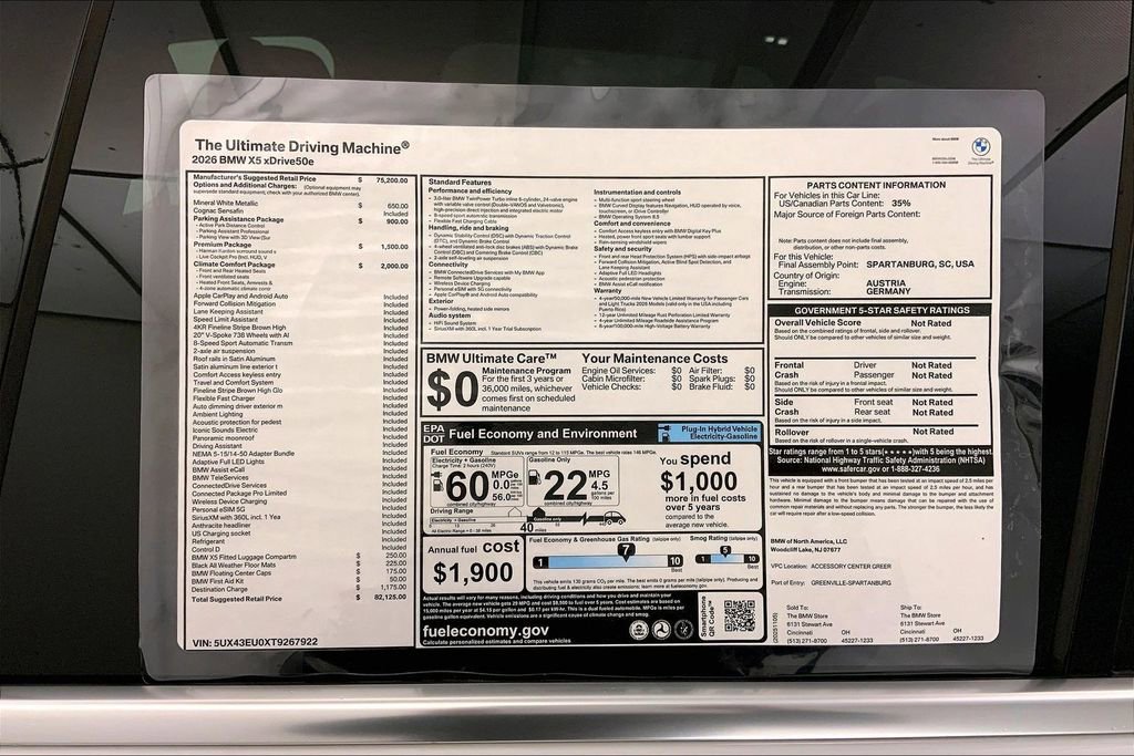New 2026 BMW X5 xDrive50e w/ Climate Comfort Package image 12