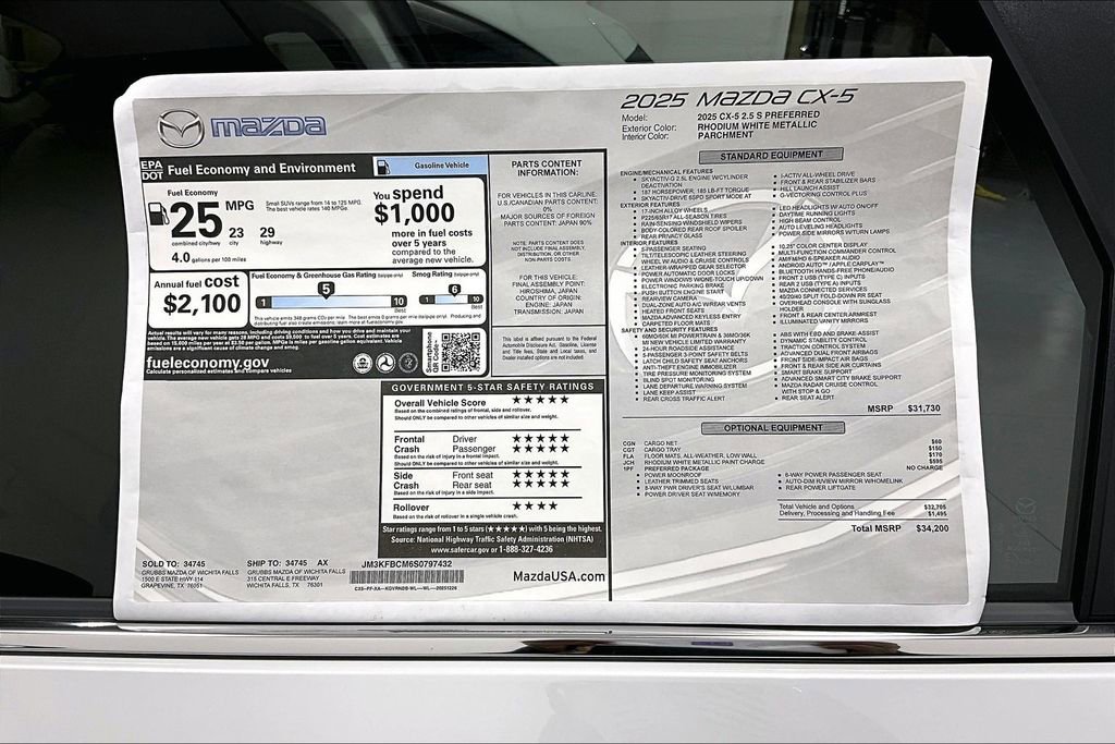 New 2025 MAZDA CX-5 AWD 2.5 S w/ Preferred Package image 42
