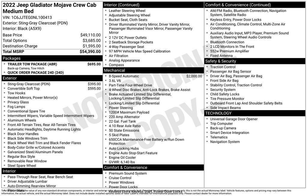 Used 2022 Jeep Gladiator Mojave w/ Trailer Tow Package image 64