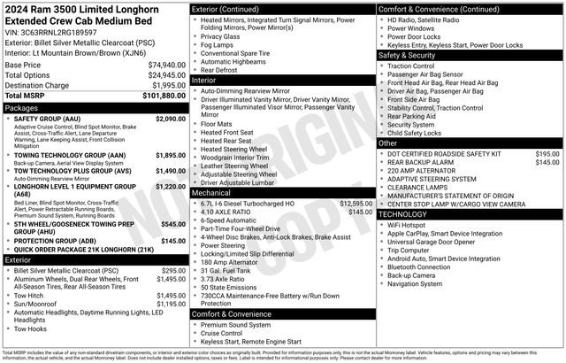 Used 2024 RAM 3500 Limited w/ Safety Group AWD/4WD image 14