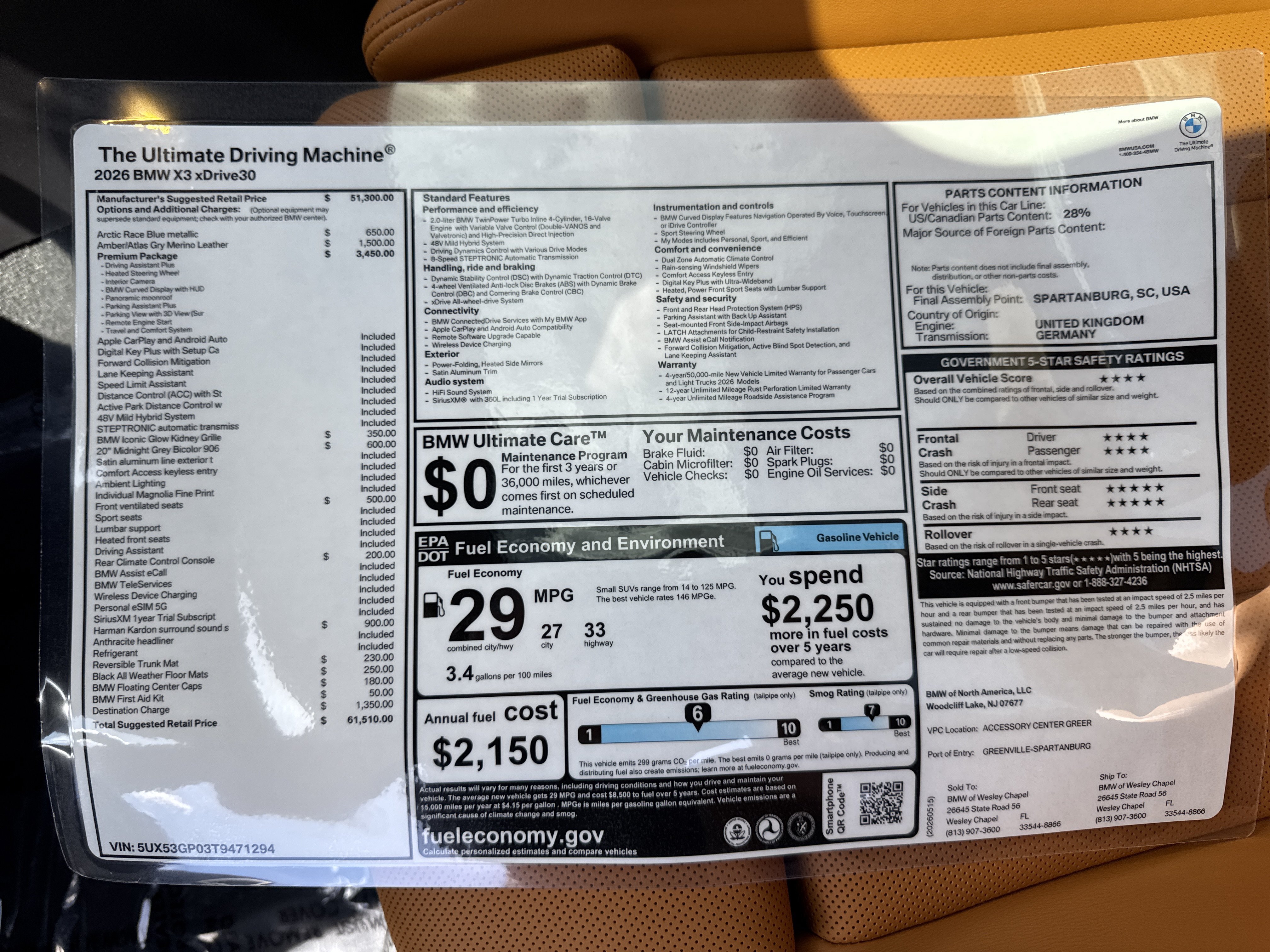 New 2026 BMW X3 xDrive30i w/ Premium Package AWD/4WD image 25